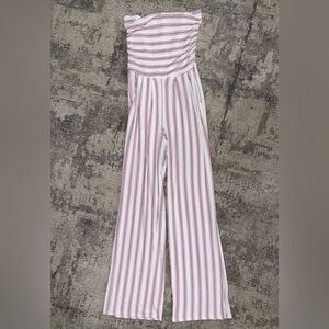 Fashion Nova Striped Strapless Jumpsuit size small